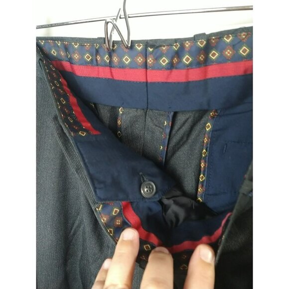 Us Polo Assn. Men's Black Grey Blue Stripe Flat Front Dress Pants. Size 38X32 - Picture 10 of 14